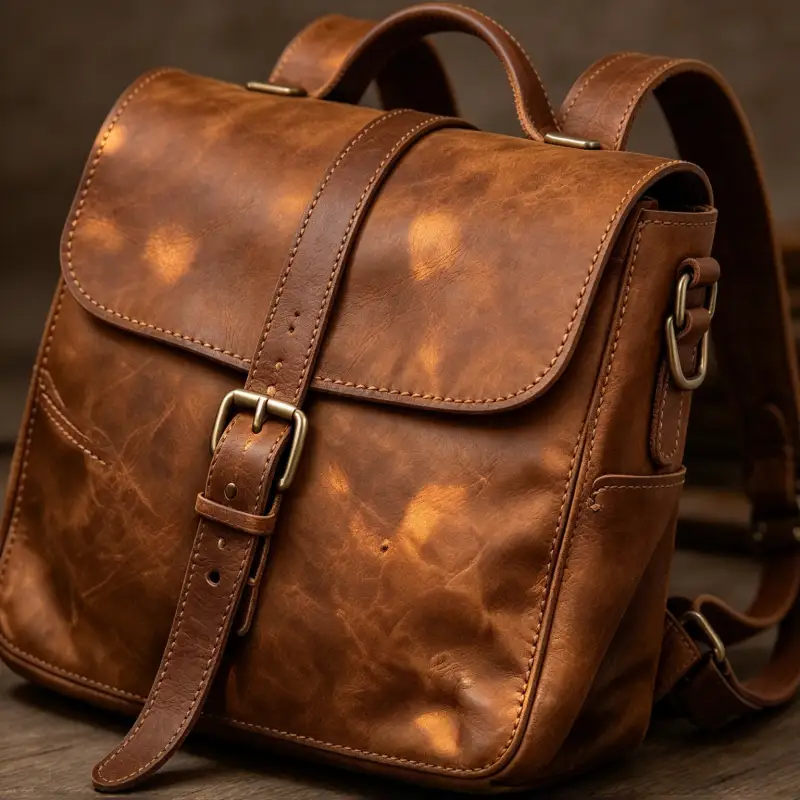 Crazy Horse-effect leather bags and wallets