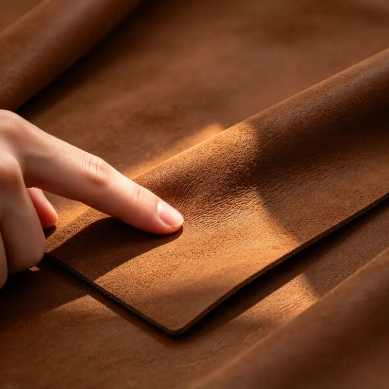 Crazy Horse-effect leather appearance when bent