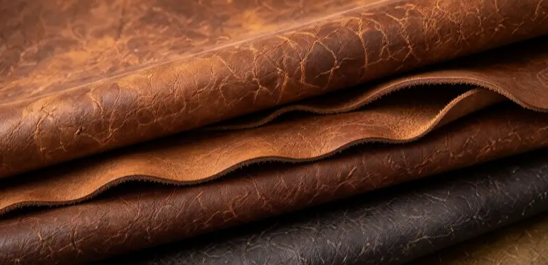Crazy Horse-effect cow split leather material rolls