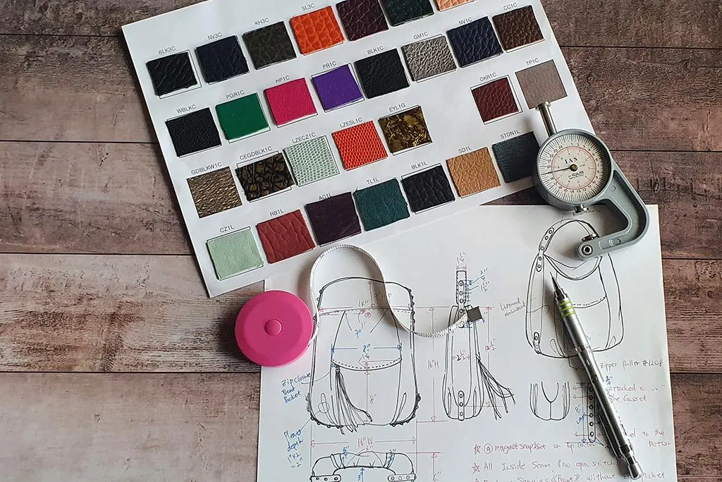Custom cow split leather product development