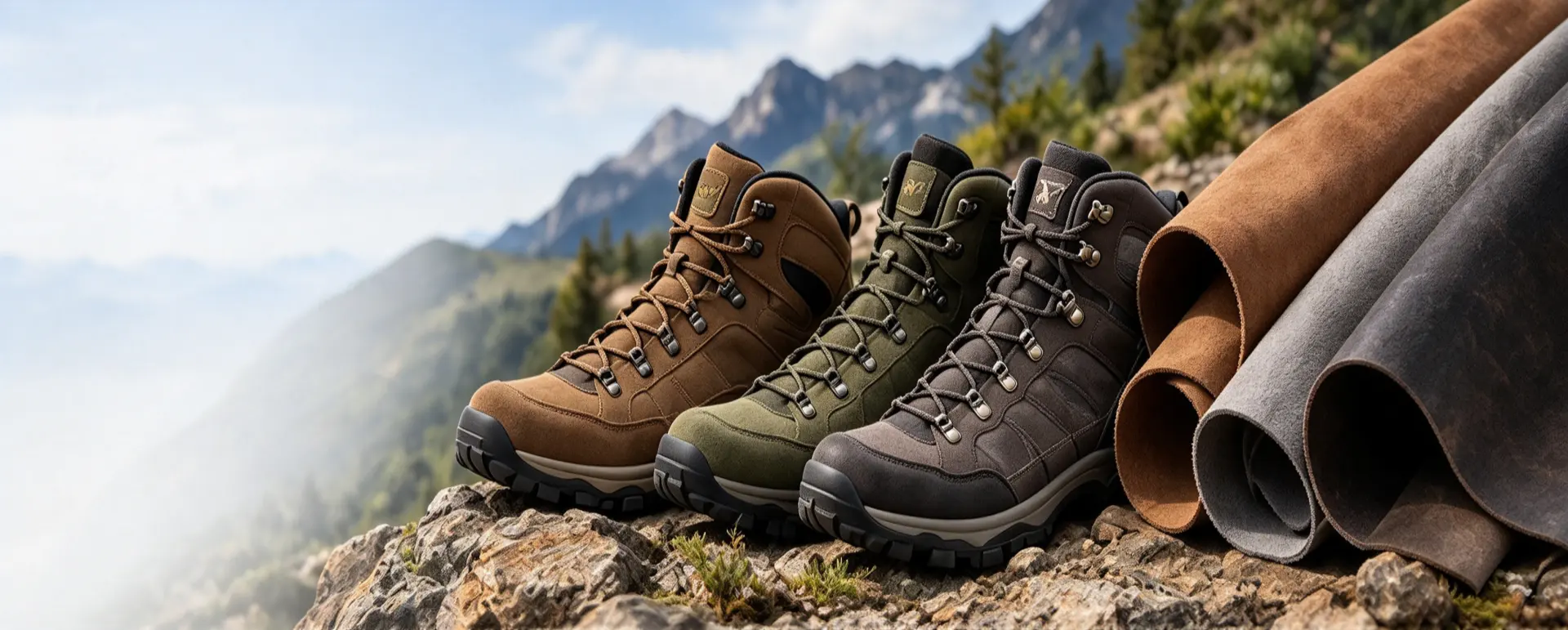Cow Split Leather for Outdoor and Hiking Footwear